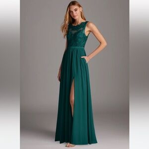 Azazie Ellie Dress in Peacock color (teal). Fits a size medium